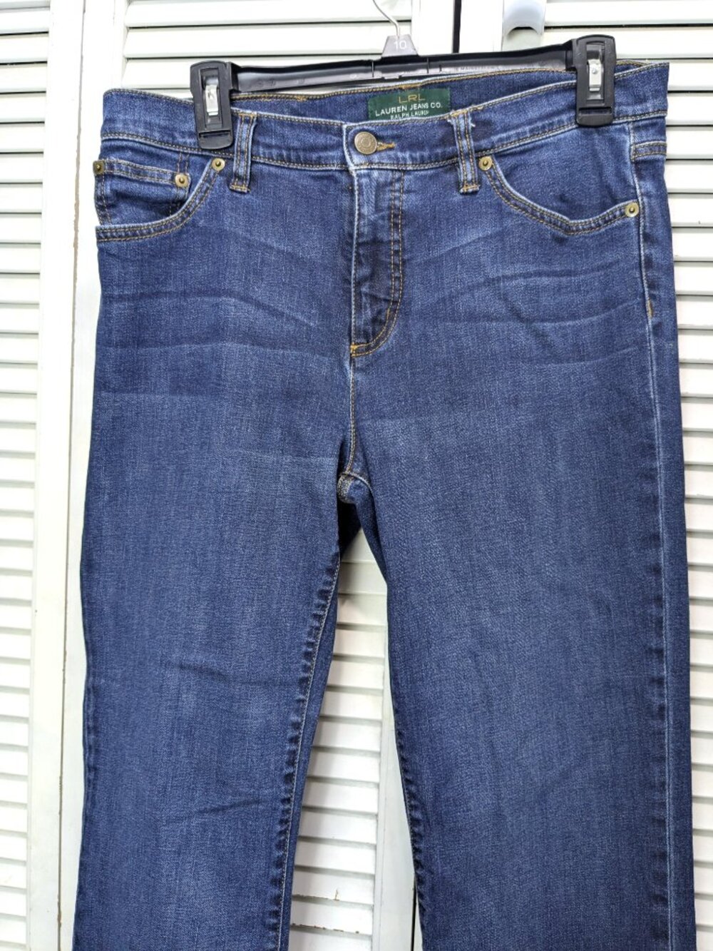 Lauren LRL Jeans Co Womens Size 10 Classic Straight Denim Jeans 32x31 Dark Blue - Picture 2 of 14